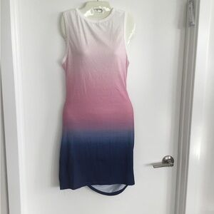 Stylish Pink and Blue Ombre Dress